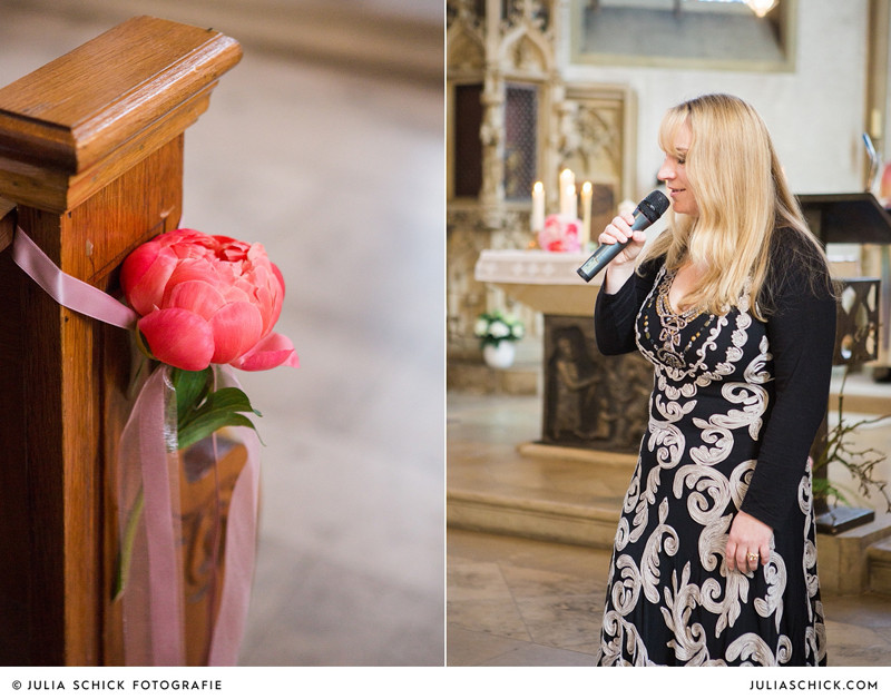 Kirchenschmuck und Sängerin LoreLei in der St. Dionysius-Kirche Havixbeck